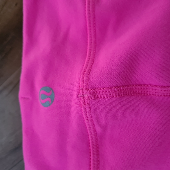 Lululemon Can2 Au 6 Pink White Activewear 3/4 Tights | Exercise Workout Leggings - Picture 2 of 4